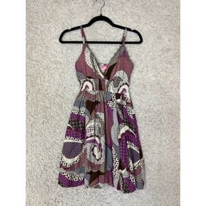 Shes Cool Mini Dress Womens Medium Babydoll Retro Boho Y2K Skater Vintage